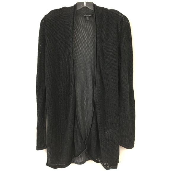Eileen Fisher Charcoal Tencel Twisted Pointelle Cardigan Shrug M - Picture 9 of 9